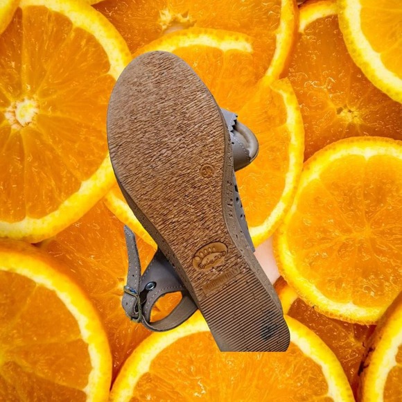 Spring Step Strap Back Open Toe Tan Wedge Sandals‎ Size 42 - Picture 7 of 7